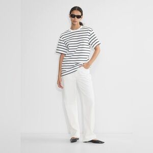 Aritzia Babaton Striped Black and White T-Shirt